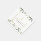 金ゴールドクロスフローラファーストホーリーコミュニオン スタンダードカクテルナプキン (角)