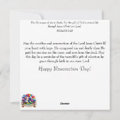 金ゴールドクロスフローラ水色賛美歌クリスチャン復活祭 シーズンカード (裏面)