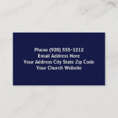 金ゴールドクロスブルースカイ教会の牧師の名刺 名刺 (裏面)