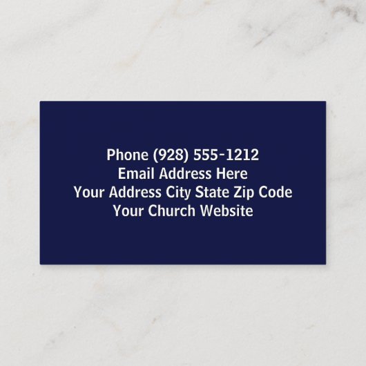 金ゴールドクロスブルースカイ教会の牧師の名刺 名刺 (裏面)