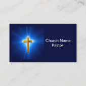 金ゴールドクロスブルースカイ教会の牧師の名刺 名刺 (正面)
