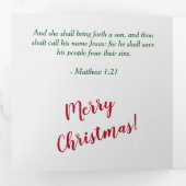 金ゴールドクロスホリークリスマス写真テンプレート 三つ折りクリスマスカード (内部最初)