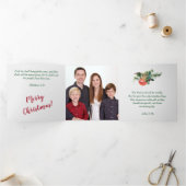 金ゴールドクロスホリークリスマス写真テンプレート 三つ折りクリスマスカード (内部)