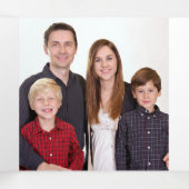 金ゴールドクロスホリークリスマス写真テンプレート 三つ折りクリスマスカード (内部中)