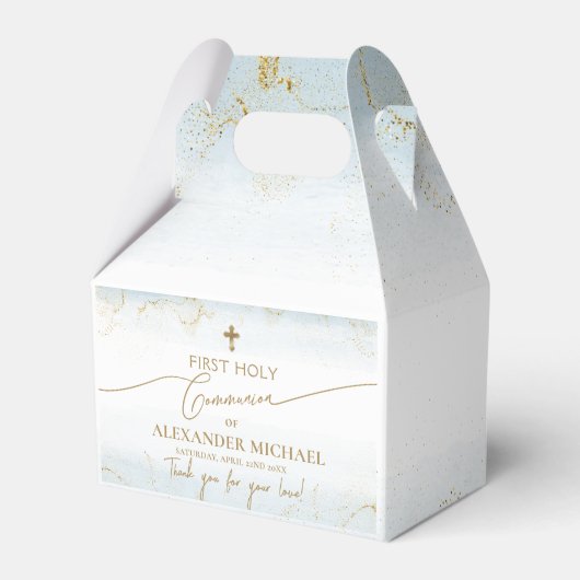 金ゴールドクロスボーイサンキューファースト聖餐式 フェイバーボックス (正面サイド)