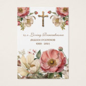 金ゴールドクロスレッドローゼス悔やみや弔慰弔慰聖カード (正面)