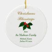 金ゴールドクロスレッド(鳥)ショウジョウコウカンチョウブーケ セラミックオーナメント (裏面)