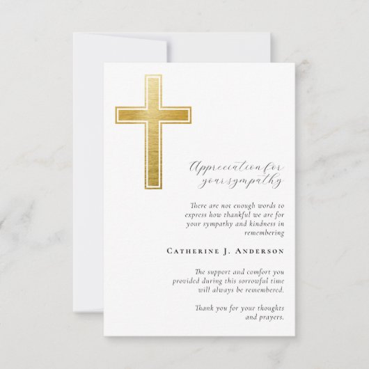 金ゴールドクロス写真悔やみや弔慰葬儀記念館 サンキューカード (正面)