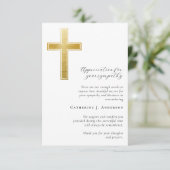 金ゴールドクロス写真悔やみや弔慰葬儀記念館 サンキューカード (スタンド正面)