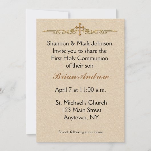 金ゴールドクロス宗教招待状 招待状 (正面)