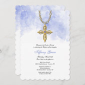 金ゴールドクロス宗教 招待状 (正面/裏面)