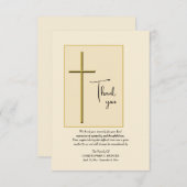 金ゴールドクロス悔やみや弔慰サンキューカード サンキューカード (正面/裏面)