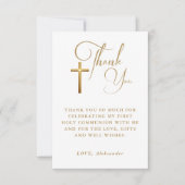 金ゴールドクロス書道第一聖体写真 サンキューカード (正面)