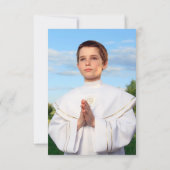 金ゴールドクロス書道第一聖体写真 サンキューカード (裏面)