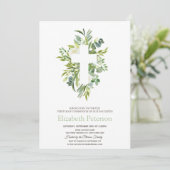 金ゴールドクロス葉スファースト聖餐式 招待状 (スタンド正面)