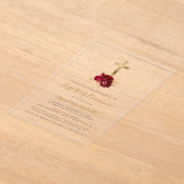 金ゴールドクロス赤フローラ第1聖体 アクリル招待状 (レイダウン)