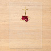 金ゴールドクロス赤フローラ金ゴールド文字第1聖域 アクリル招待状 (正面)