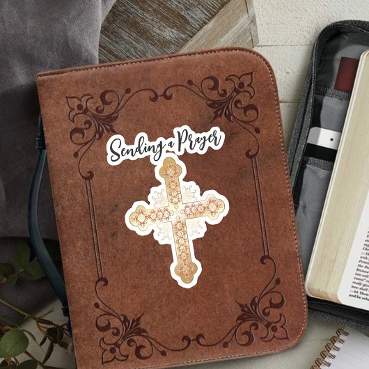 金ゴールドクロス送信祈りの言葉 シール