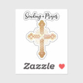 金ゴールドクロス送信祈りの言葉 シール (シート)