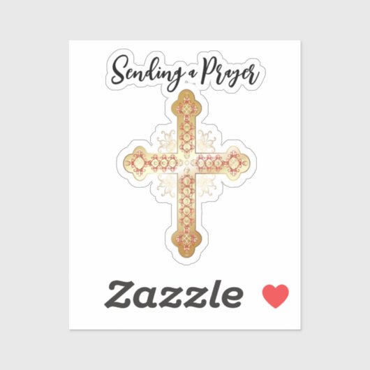 金ゴールドクロス送信祈りの言葉 シール (シート)