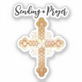 金ゴールドクロス送信祈りの言葉 シール (正面)