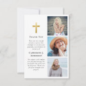 金ゴールドクロス3フォト悔やみや弔慰葬儀 サンキューカード (正面)