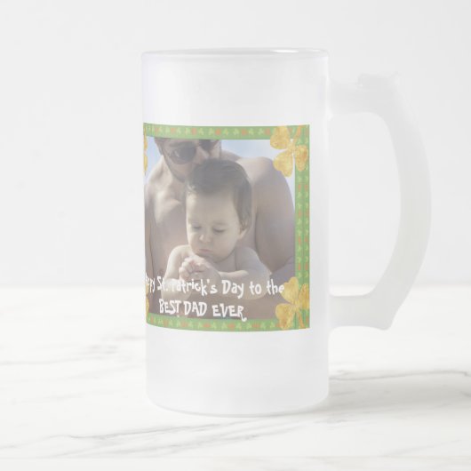 金ゴールドクールアイリッシュシャムロ最高のックパパエバーセントパトリック フロストグラスビールジョッキ (右)