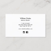 金ゴールドクールクリッピングシアーズバーバーバーショップ名刺 名刺 (裏面)