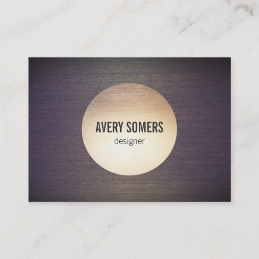 金ゴールドクールサークルエンブレムウッドデザイナー 名刺 (正面)