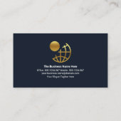 金ゴールドクールジェット機空港航空パイロット 名刺 (裏面)