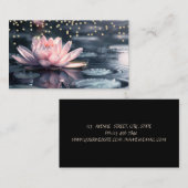 金ゴールドクールダイヤカラフルズロータスブルー 名刺 (正面/裏面)