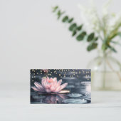 金ゴールドクールダイヤカラフルズロータスブルー 名刺 (スタンド正面)