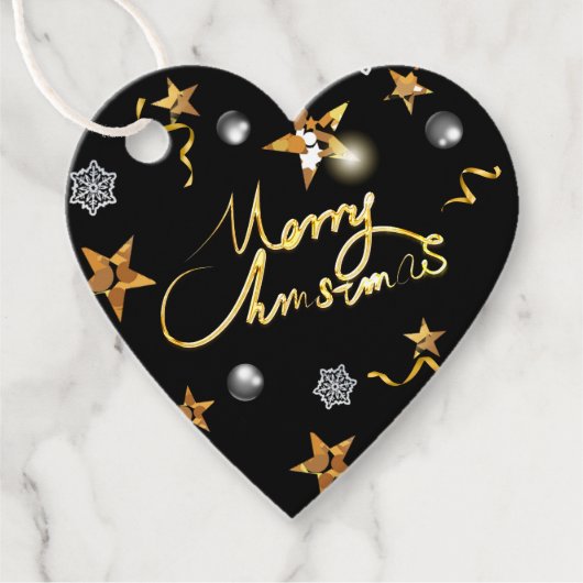 金ゴールドクールブラックスターズカスタムメリークリスマス フェイバータグ (正面)