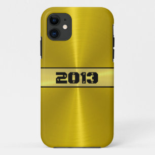 金ゴールドクール光沢ステンレス鋼メタル7 iPhone 11 ケース