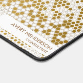 金ゴールドクール抽象芸術名前をカスタムするモノグラムアル文字 デスクマット (コーナー)