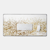 金ゴールドクール抽象芸術名前をカスタムするモノグラムアル文字 デスクマット (キーボード&マウス)