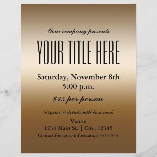 金ゴールドグエレガントラマーイベントチラシポスター チラシ (正面)