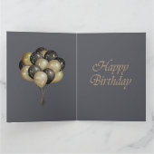 金ゴールドグガーリーレーバレリーナプリンセス1st誕生日 カード (内部)