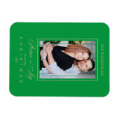 金ゴールドグシンプルリモダンン写真ファミリー マグネット (横)