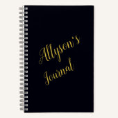 金ゴールドグパーソナライズされたラム ノートブック (正面)