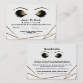 金ゴールドグモダンラムまつげフレンドのアフターケアを参照 紹介カード (正面/裏面)