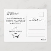 金ゴールドグモダンリーン卒業パーティーありがとう ポストカード (裏面)