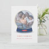 金ゴールドグライマースノーグローブホリデーカード 案内状 (スタンド正面)