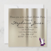 金ゴールドグライマーパープルグリッターシューズSweet sixteen 招待状 (裏面)