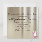 金ゴールドグライマーピンクグリッターシューズSweet sixteen 招待状 (裏面)