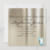 金ゴールドグライマーブルーグリッターシューズSweet sixteen 招待状 (裏面)