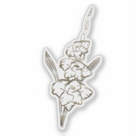 金ゴールドグラジオラスグラッドフラワー シール