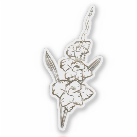 金ゴールドグラジオラスグラッドフラワー シール (正面)