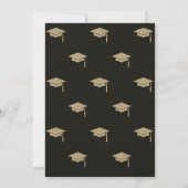 金ゴールドグラッドキャップダイヤモンド幾何学卒業 招待状 (裏面)