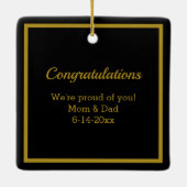 金ゴールドグラッドキャップ及びディプロマセラミックオーナメント セラミックオーナメント (裏面)